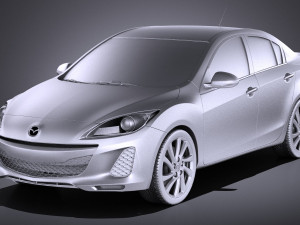 Mazda 3 Sedan 2013 vray Model 3D