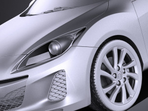 Mazda 3 Sedan 2013 vray Model 3D