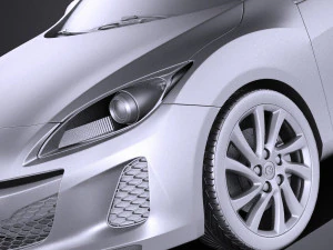 Mazda 3 Sedan 2013 vray 3D Model
