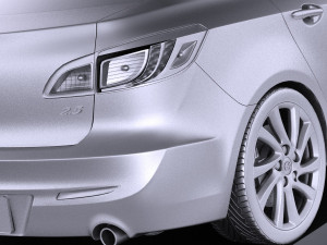Mazda 3 Sedan 2013 vray Model 3D