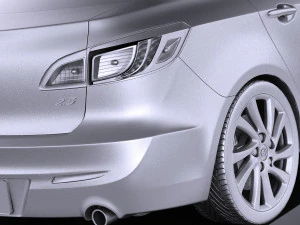 Mazda 3 Sedan 2013 vray 3D Model
