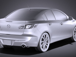 Mazda 3 Sedan 2013 vray Model 3D