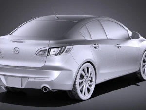 Mazda 3 Sedan 2013 vray 3D Model