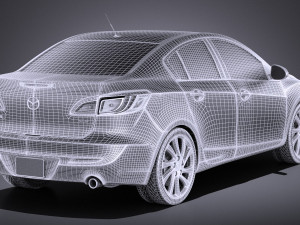 Mazda 3 Sedan 2013 vray Model 3D