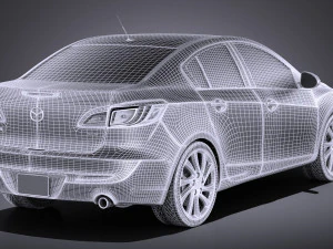 Mazda 3 Sedan 2013 vray 3D Model