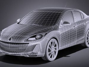 Mazda 3 Sedan 2013 vray Model 3D