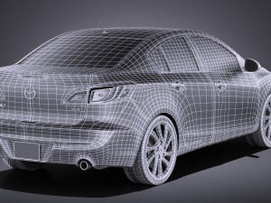 Mazda 3 Sedan 2013 vray Model 3D
