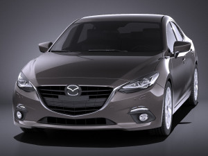 Mazda 3 Sedan 2014 vray 3D Model