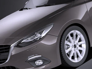Mazda 3 Sedan 2014 vray 3D Model