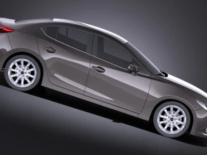Mazda 3 Sedan 2014 vray 3D Model