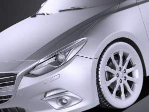 Mazda 3 Sedan 2014 vray 3D Model