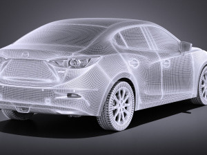 Mazda 3 Sedan 2014 vray 3D Model