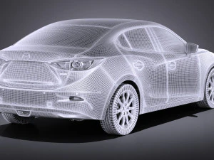 Mazda 3 Sedan 2014 vray 3D Model