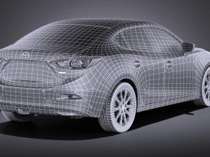 Mazda 3 Sedan 2014 vray 3D Model