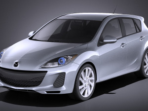 Mazda 3 Hatchback 2013 vray 3Dモデル