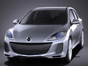 Mazda 3 Hatchback 2013 vray Modelo 3D