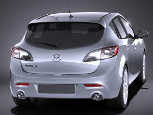 Mazda 3 Hatchback 2013 vray Modelo 3D