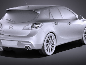 Mazda 3 Hatchback 2013 vray Modelo 3D