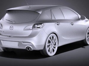 Mazda 3 Hatchback 2013 vray Modelo 3D