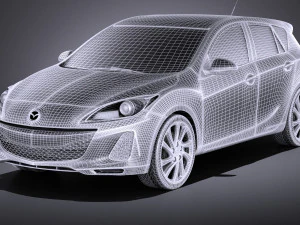 Mazda 3 Hatchback 2013 vray Modelo 3D