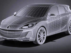Mazda 3 Hatchback 2013 vray Modelo 3D