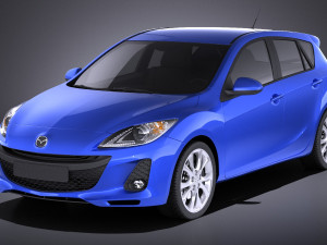 Mazda 3 Hatchback 2013 European vray 3D Модель