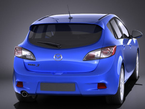 Mazda 3 Hatchback 2013 European vray Modelo 3D