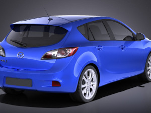 Mazda 3 Hatchback 2013 European vray Modelo 3D