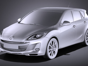 Mazda 3 Hatchback 2013 European vray Modelo 3D