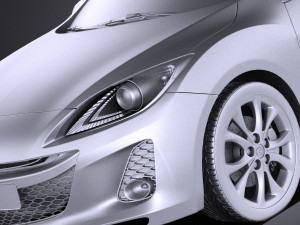 Mazda 3 Hatchback 2013 European vray Modelo 3D
