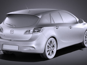 Mazda 3 Hatchback 2013 European vray Modelo 3D
