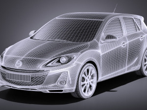 Mazda 3 Hatchback 2013 European vray Modelo 3D