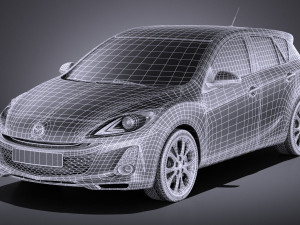 Mazda 3 Hatchback 2013 European vray Modelo 3D
