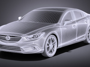 Mazda 6 Sedan 2015 vray 3D Модель