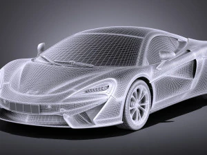 Mclaren 540C Coupe 2017 vray 3D Model