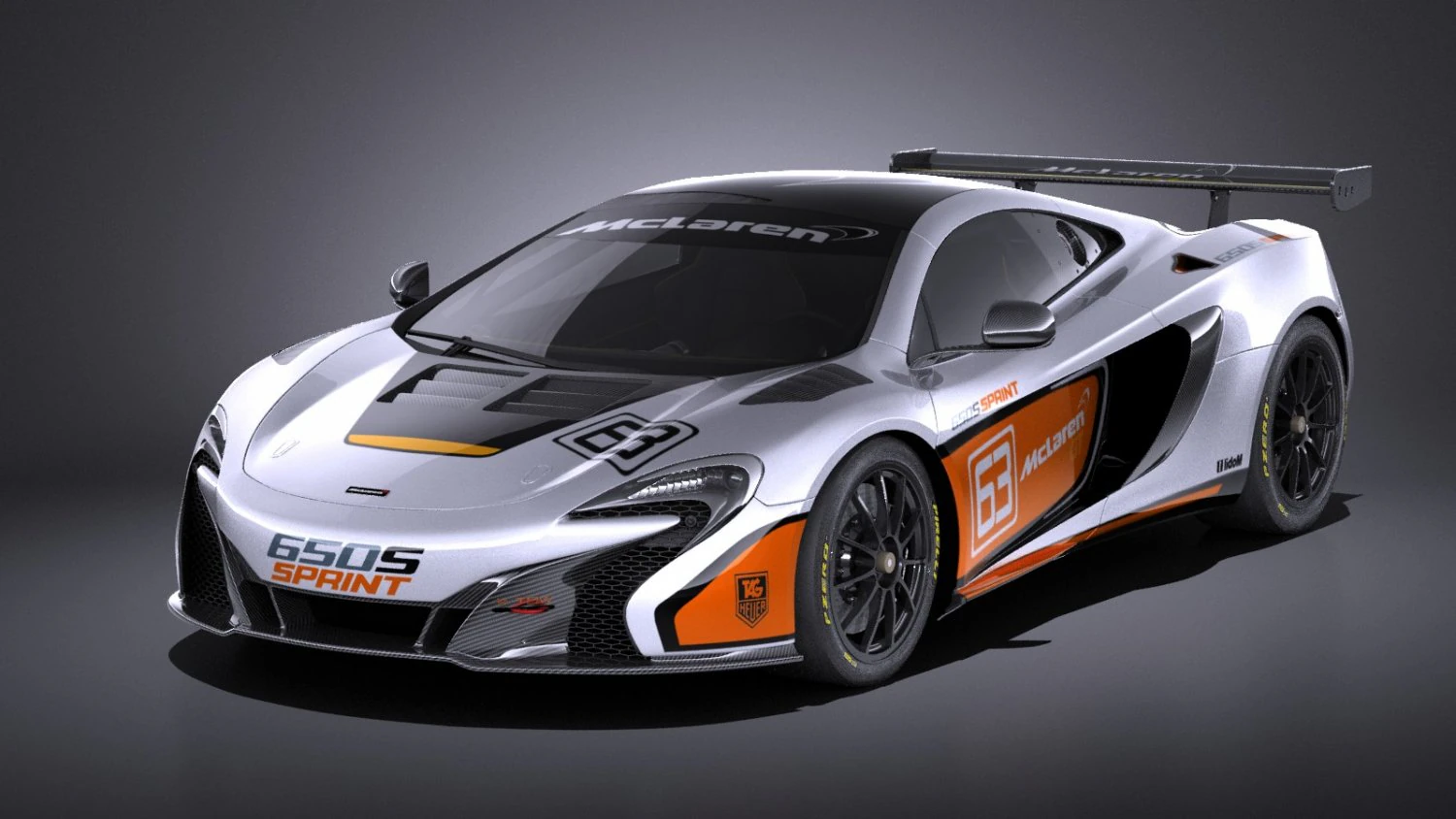 Mclaren 650S Sprint 2017 vray 3D Model .c4d .max .obj .3ds .fbx .stl .blend 