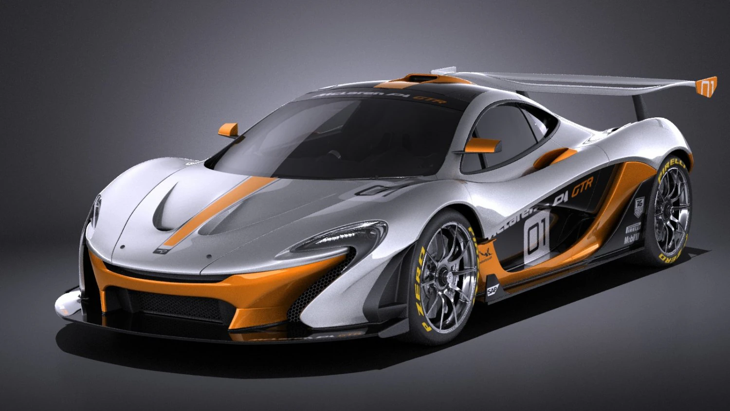 Mclaren P1 GTR Concept 2016 vray 3D Model .c4d .max .obj .3ds .fbx .stl .blend 
