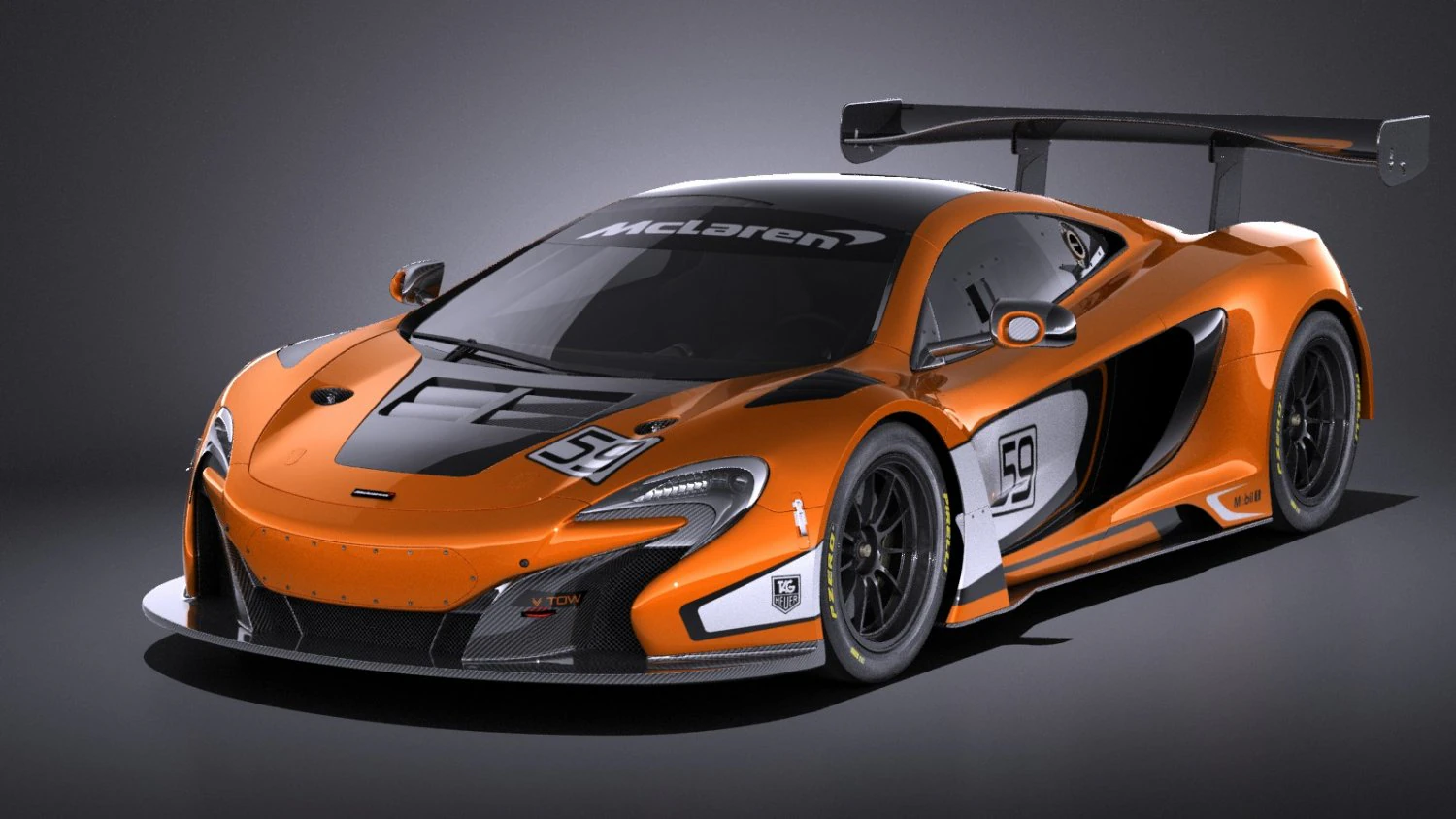 Mclaren 650S GT3 2017 vray 3D Model .c4d .max .obj .3ds .fbx .stl .blend