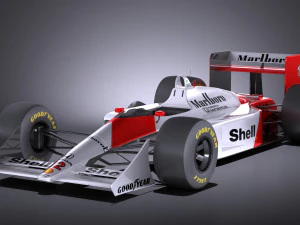 迈凯伦本田 MP4 4 艾尔顿塞纳 vray 3D 模型