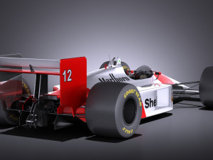 Mclaren Honda MP4 4 Ayrton Senna vray 3D 模型