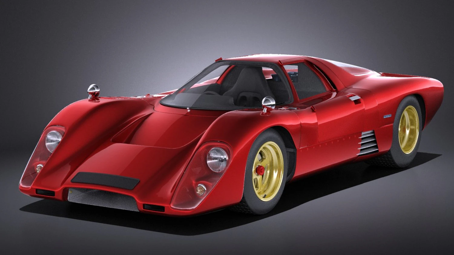 Mclaren M6GT 1969 24H Lemans Yarış Arabası vray 3D Model .c4d .max .obj .3ds .fbx .stl .blend 