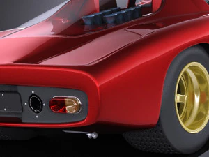 Mclaren M6GT 1969 24H Lemans Yarış Arabası vray 3D Model