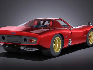 Mclaren M6GT 1969 24H Lemans Yarış Arabası vray 3D Model