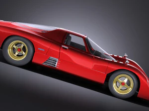 Mclaren M6GT 1969 24H Lemans Yarış Arabası vray 3D Model