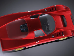 Mclaren M6GT 1969 24H Lemans Yarış Arabası vray 3D Model
