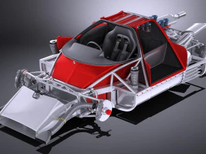 Mclaren M6GT 1969 24H Lemans Yarış Arabası vray 3D Model