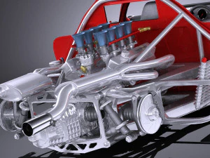 Mclaren M6GT 1969 24H Lemans Yarış Arabası vray 3D Model