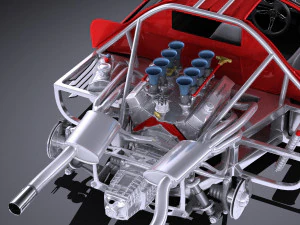 Mclaren M6GT 1969 24H Lemans Yarış Arabası vray 3D Model