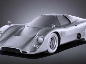 Mclaren M6GT 1969 24H Lemans Yarış Arabası vray 3D Model