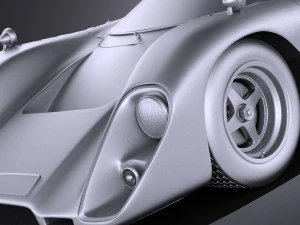 Mclaren M6GT 1969 24H Lemans Yarış Arabası vray 3D Model